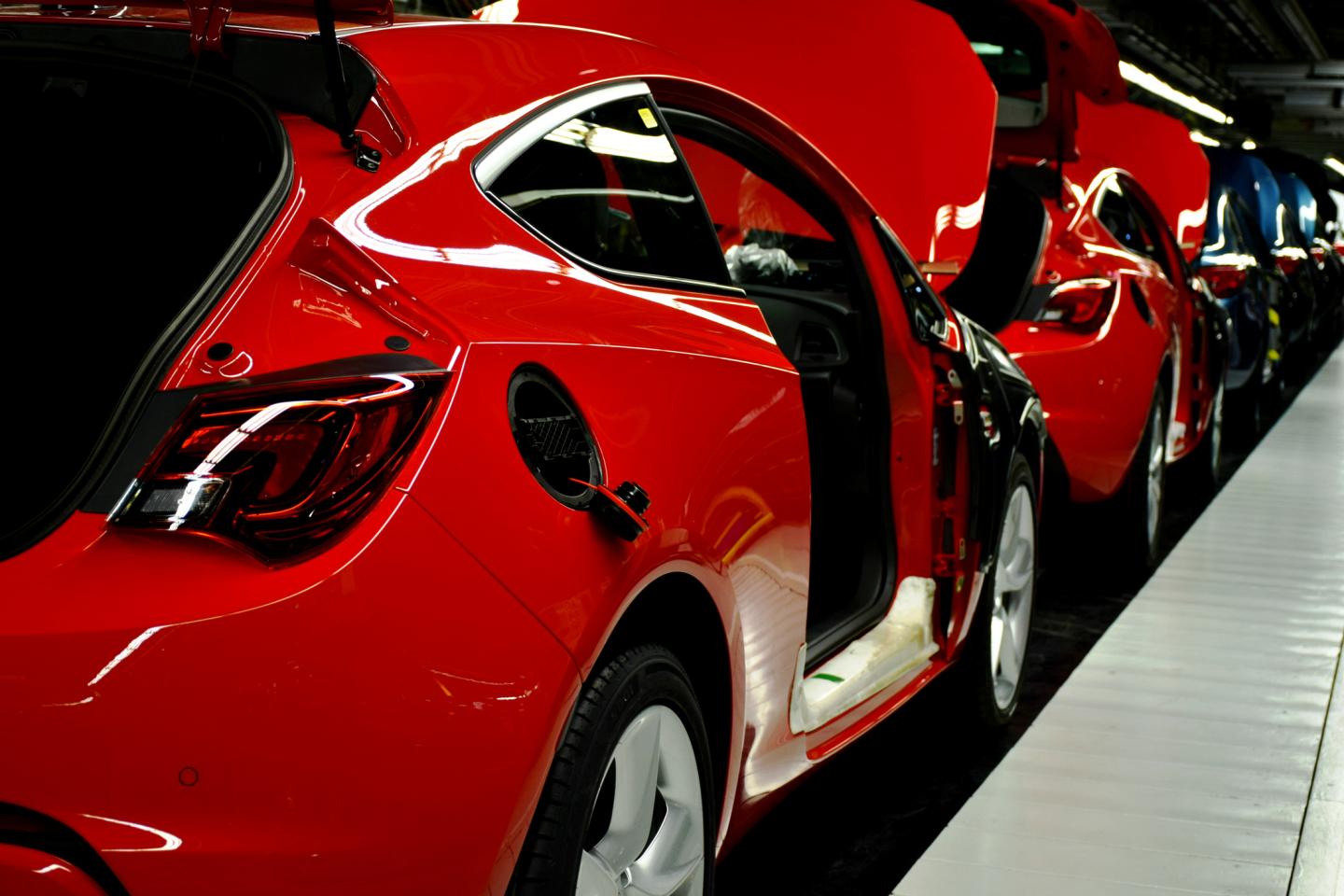 Cars on the production line