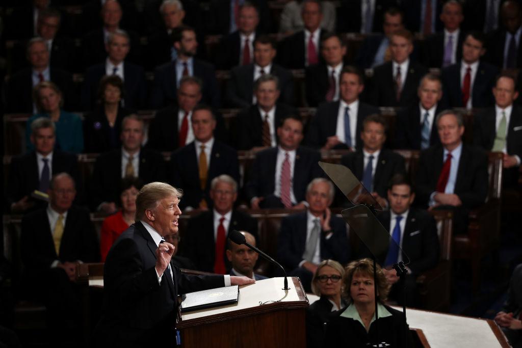Donald Trump Delivers Address To Joint Session Of Congress