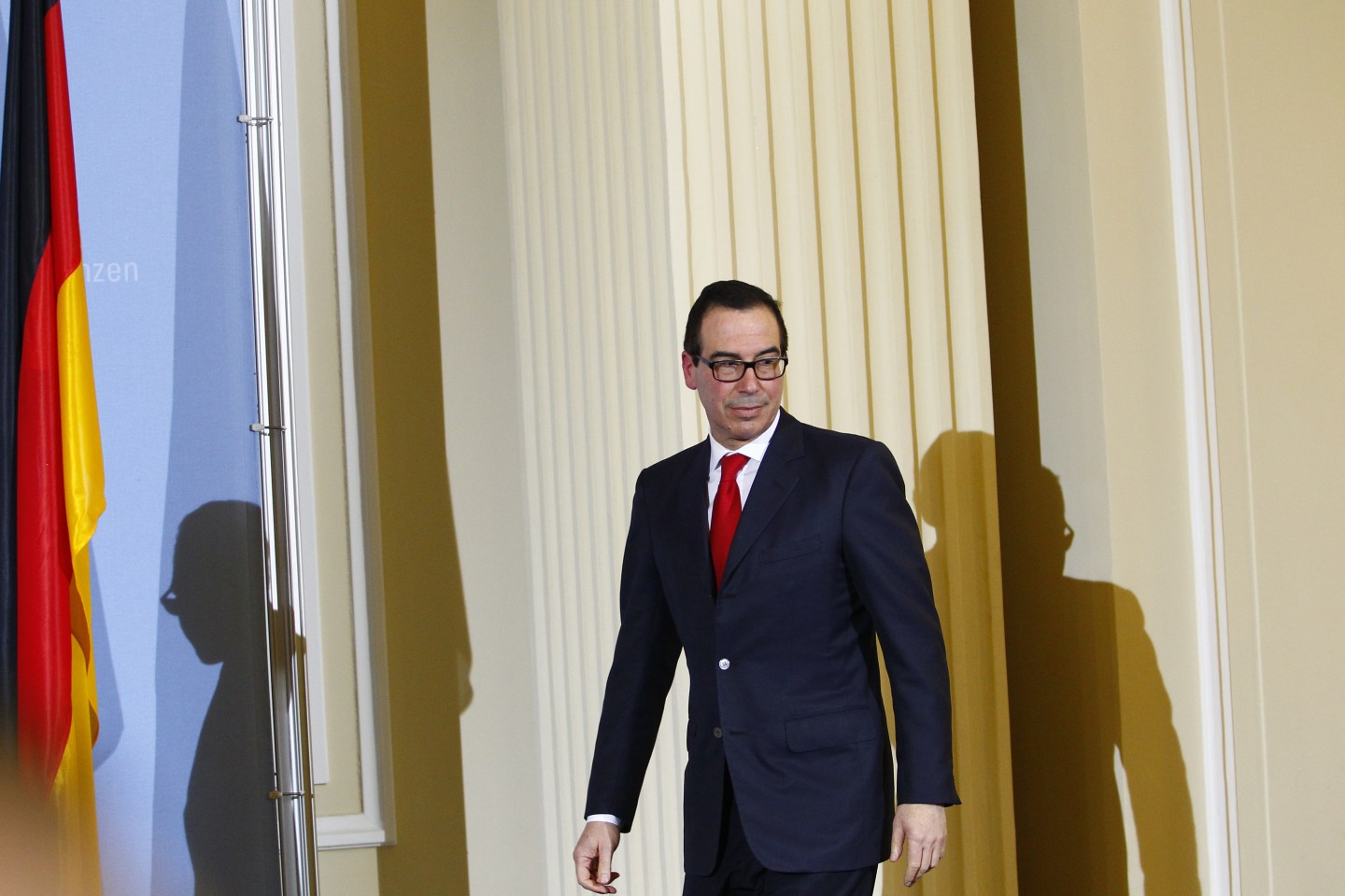 German Finance Minister Schaeuble Meets New U.S. Treasury Secretary Mnuchin