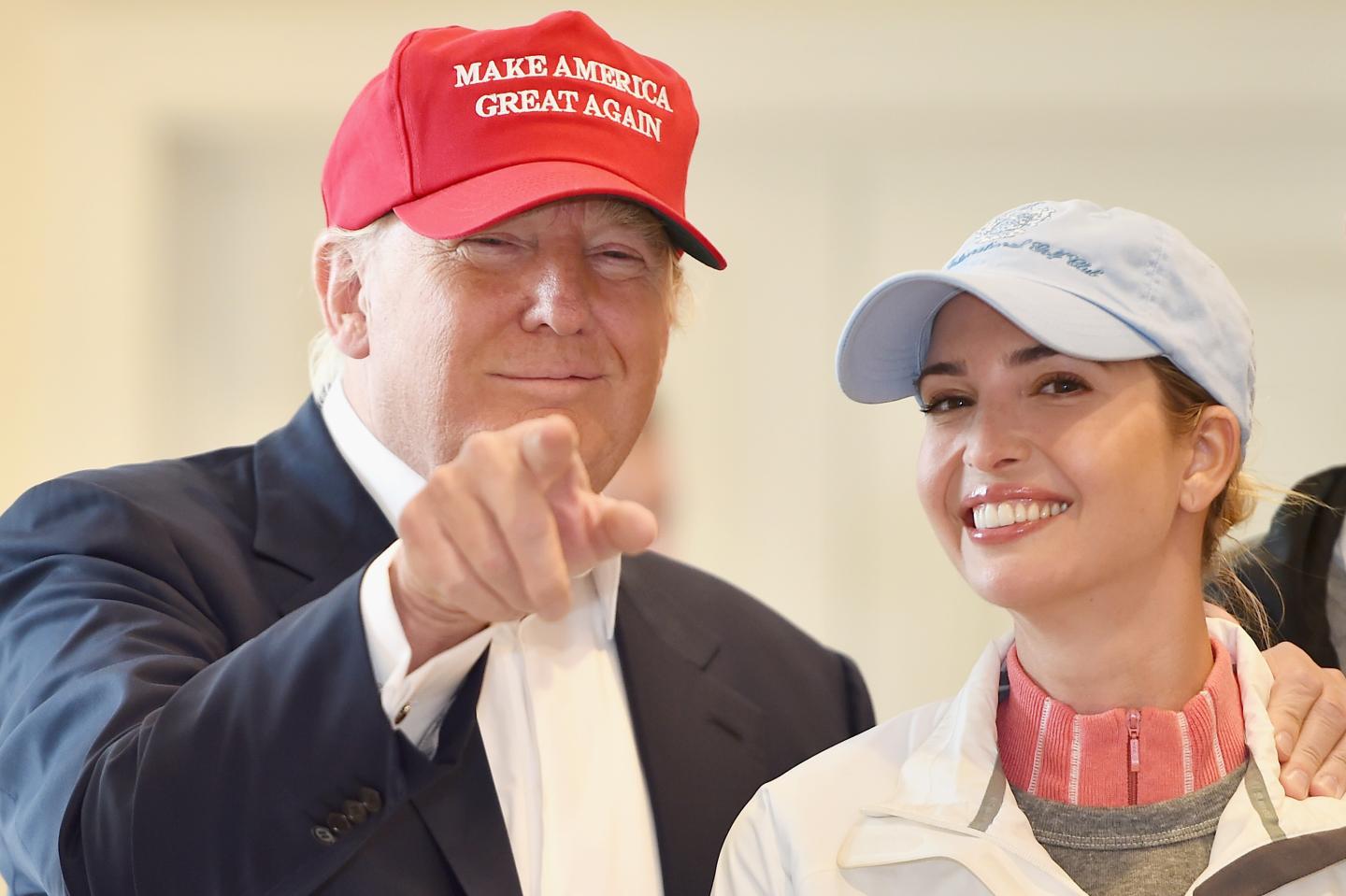 Then-Republican Presidential Candidate Donald Trump Visits Scottish Golf Course With Daughter Ivanka