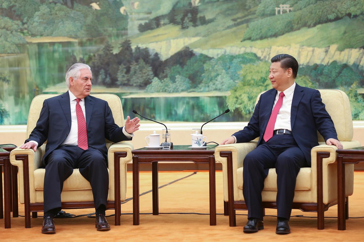 Chinese President Xi Meets Visiting U.S. Secretary Of State Rex Tillerson