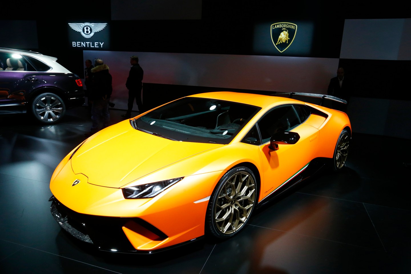 Lamborghini Huracan Performante car is seen during the 87th International Motor Show at Palexpo in Geneva