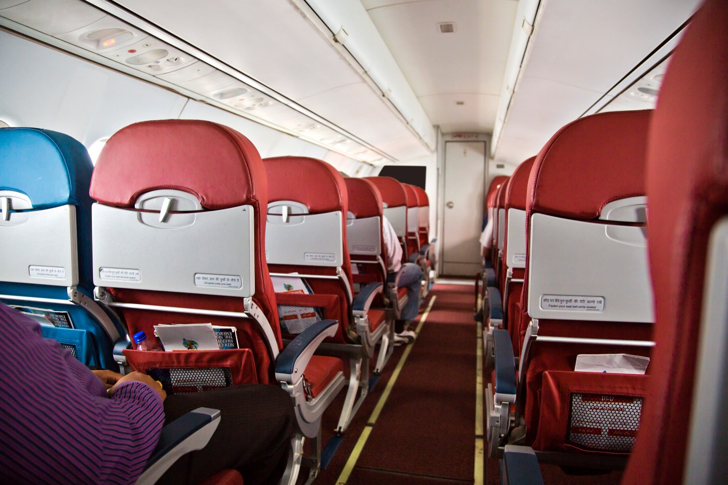 Interiors of an airplane, Shimla Airport, Shimla, Himachal Pradesh, India