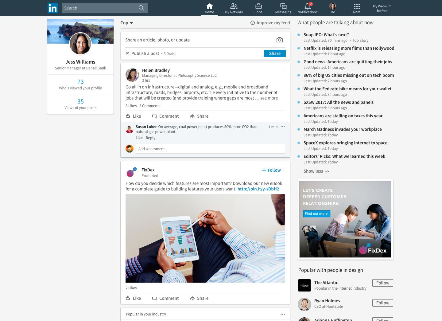 LinkedIn Spiffs Up News Feed With Personalized News You Can Use