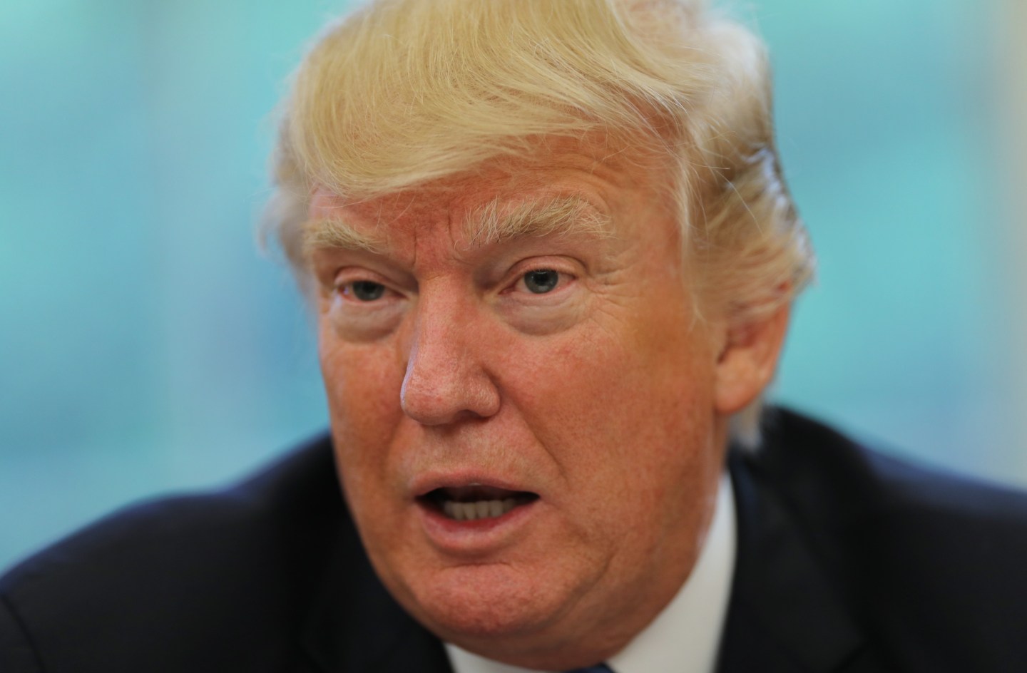 U.S. President Trump speaks during Reuters interview in the Oval Office at the White House in Washington