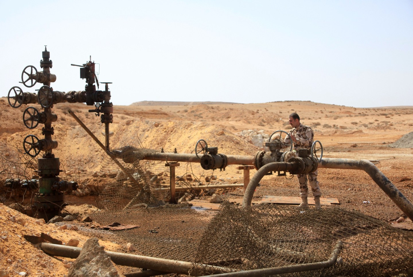A well at Jazel oil field, near the ancient city of Palmyra in Syria