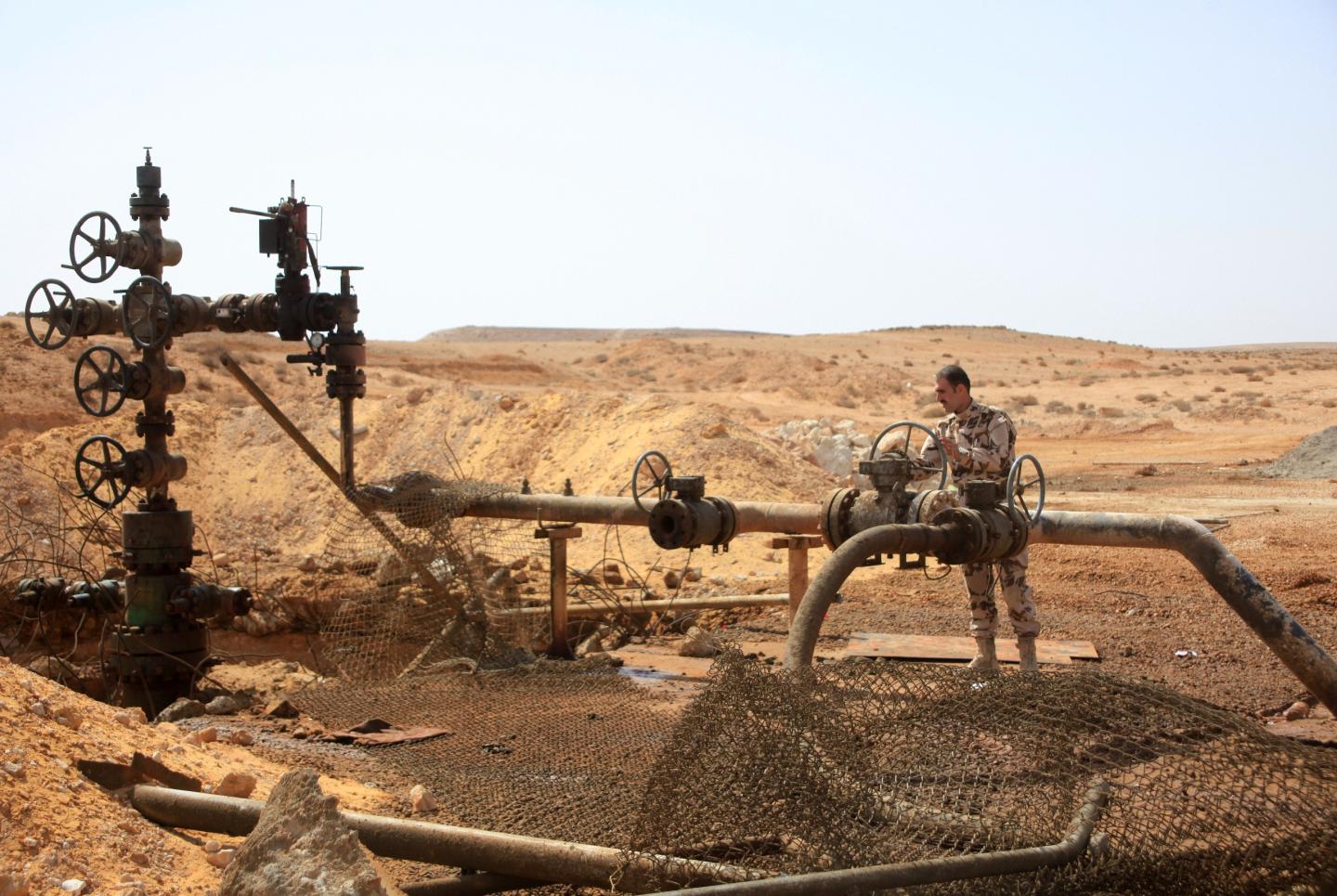 A well at Jazel oil field, near the ancient city of Palmyra in Syria