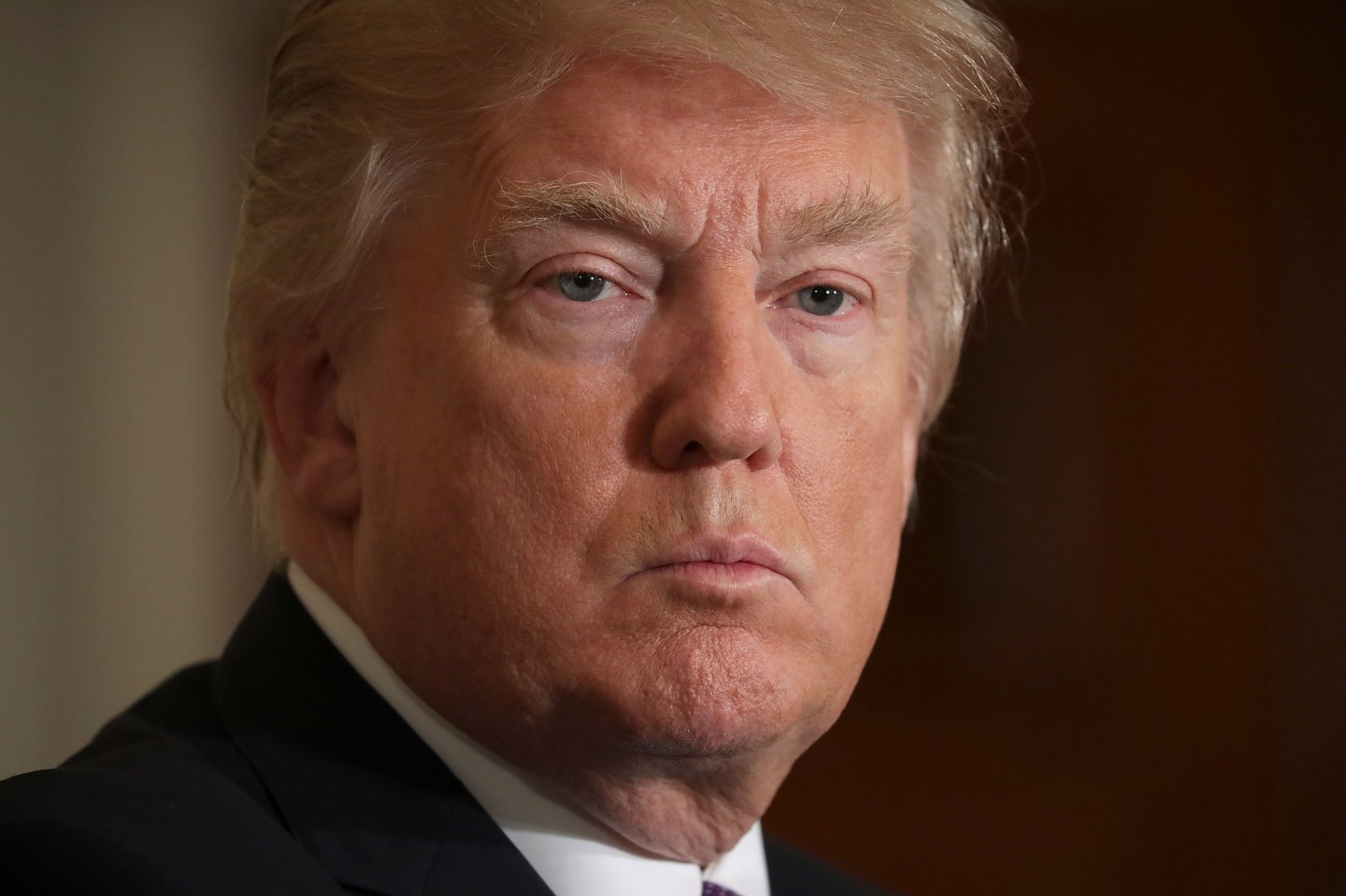 Donald Trump And NATO Secretary General Jens Stoltenberg Hold Joint News Conf.