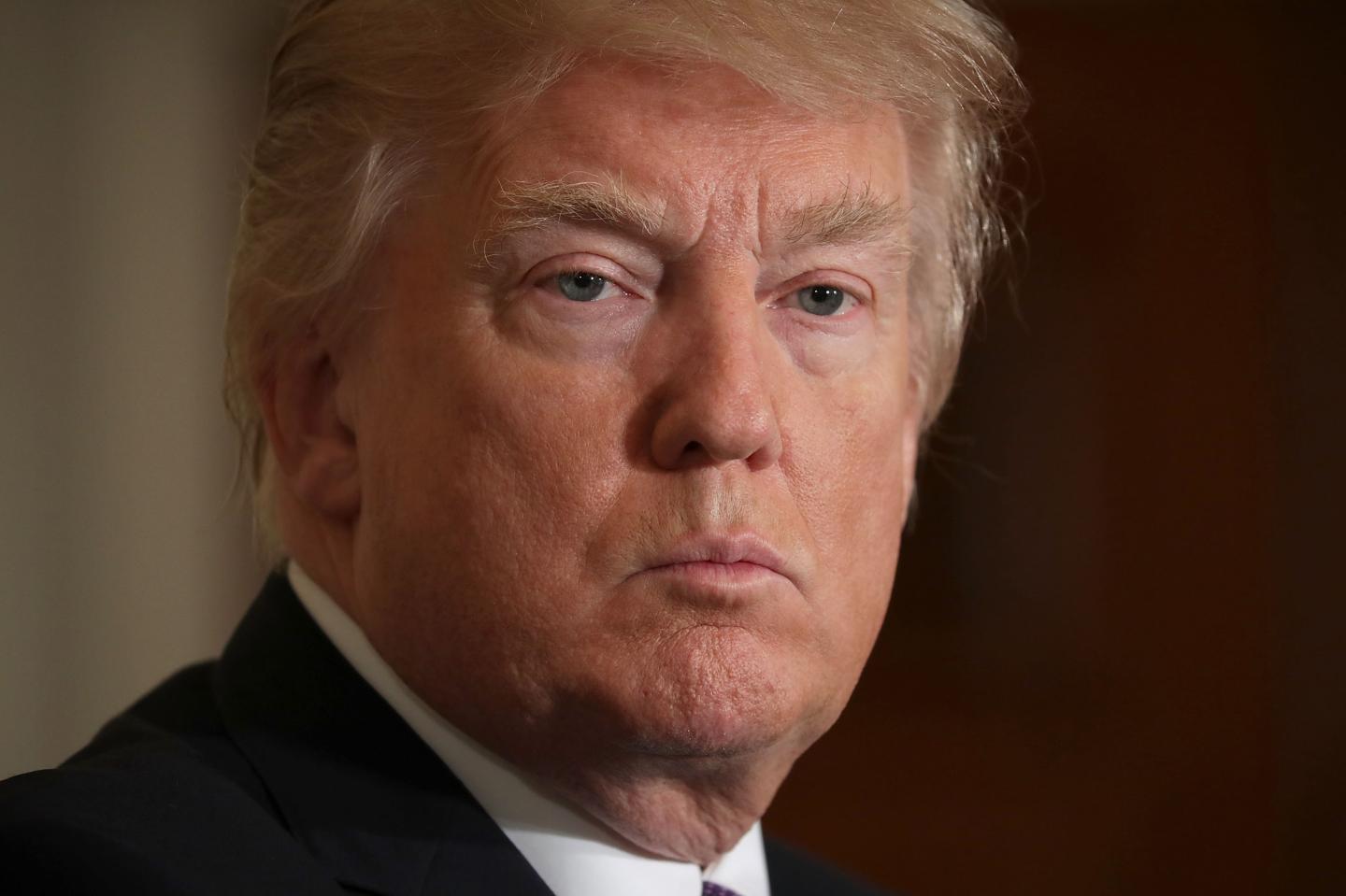 Donald Trump And NATO Secretary General Jens Stoltenberg Hold Joint News Conf.