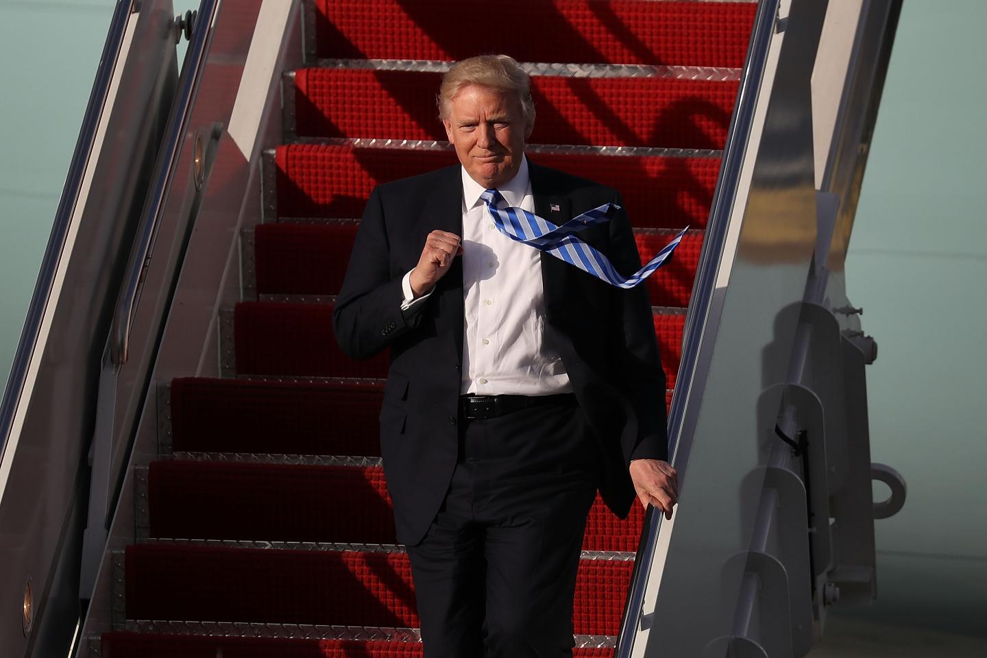 Donald Trump Arrives In West Palm Beach For Weekend At Mar-A-Lago Estate