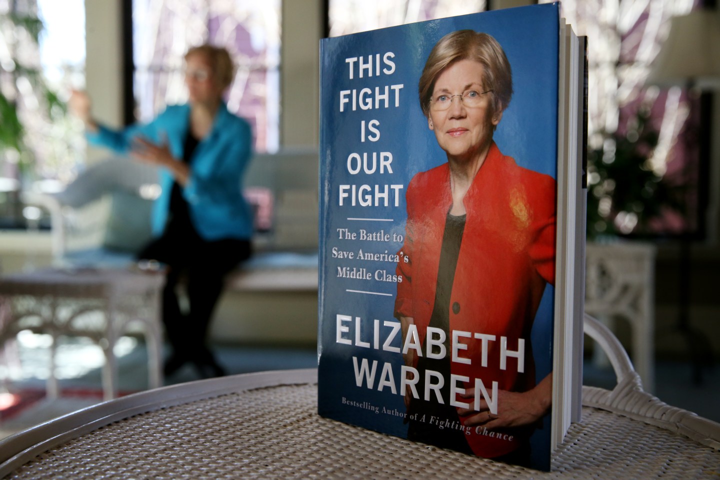 A copy of "This Fight is Our Fight" by Sen. Elizabeth Warren