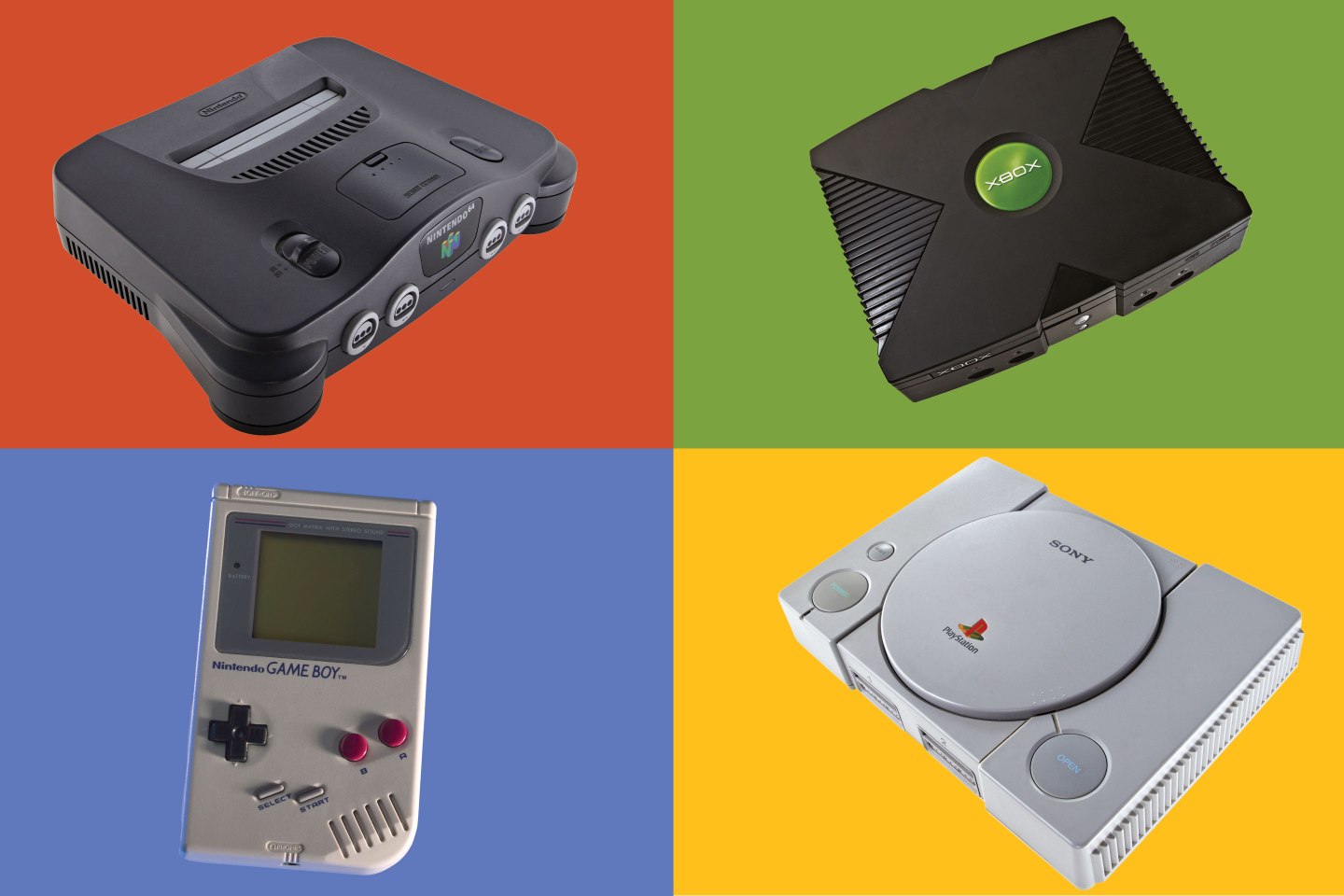 Nintendo 64, Xbox, PlayStation, Game Boy.