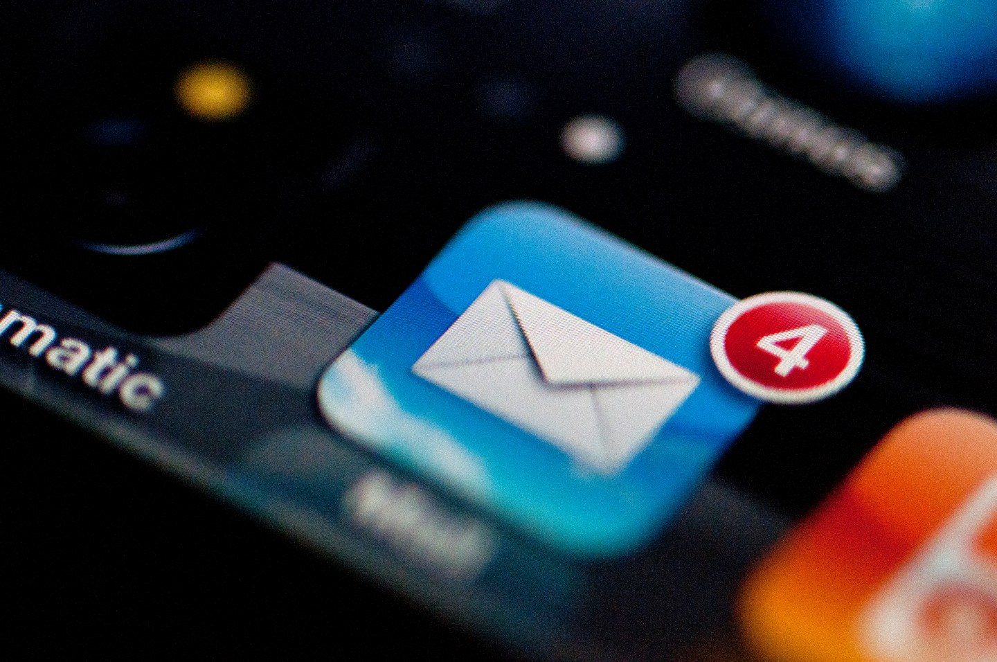 Mail icon on an iphone