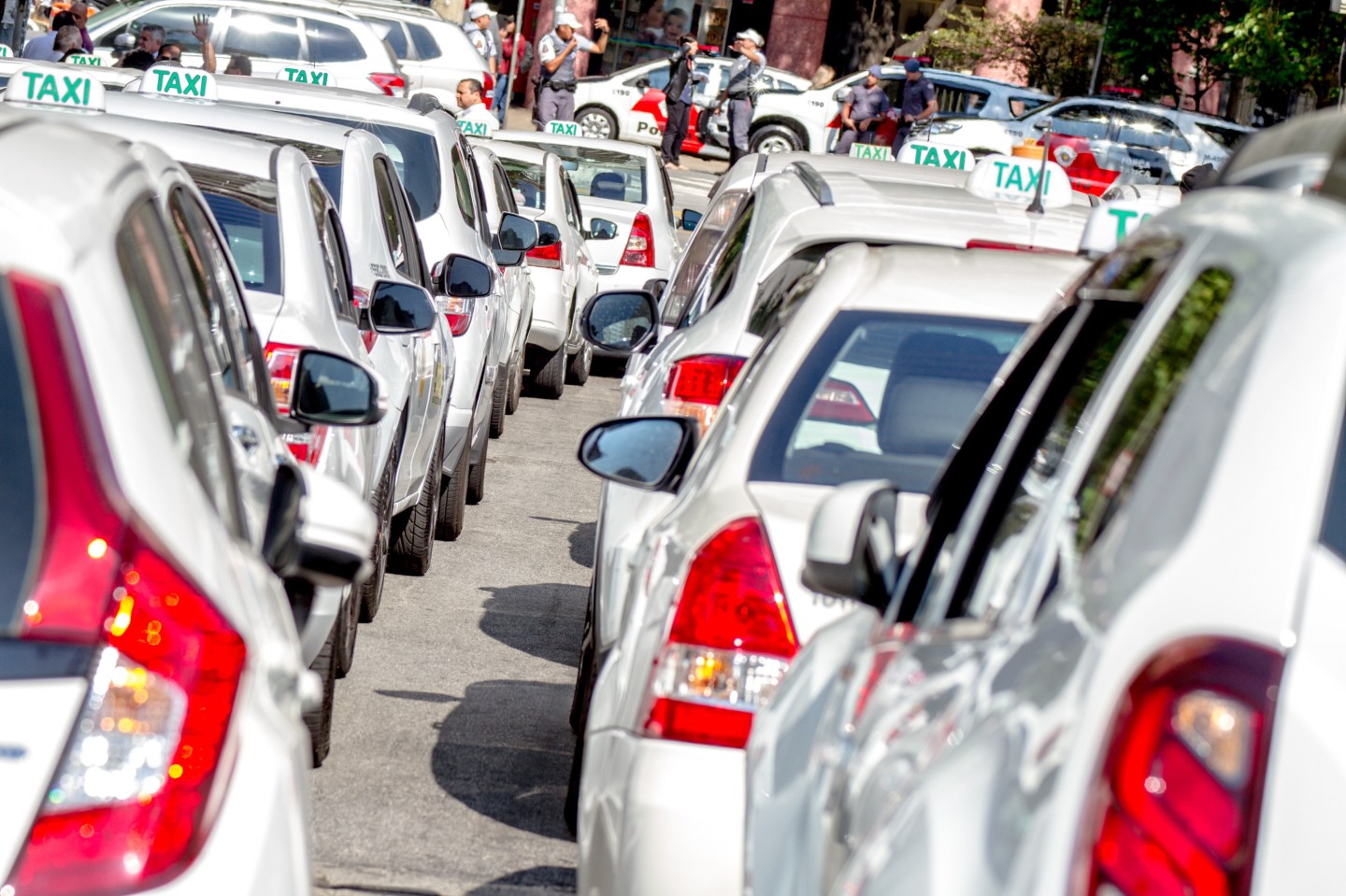 Demonstration against UBER in Sao Paulo