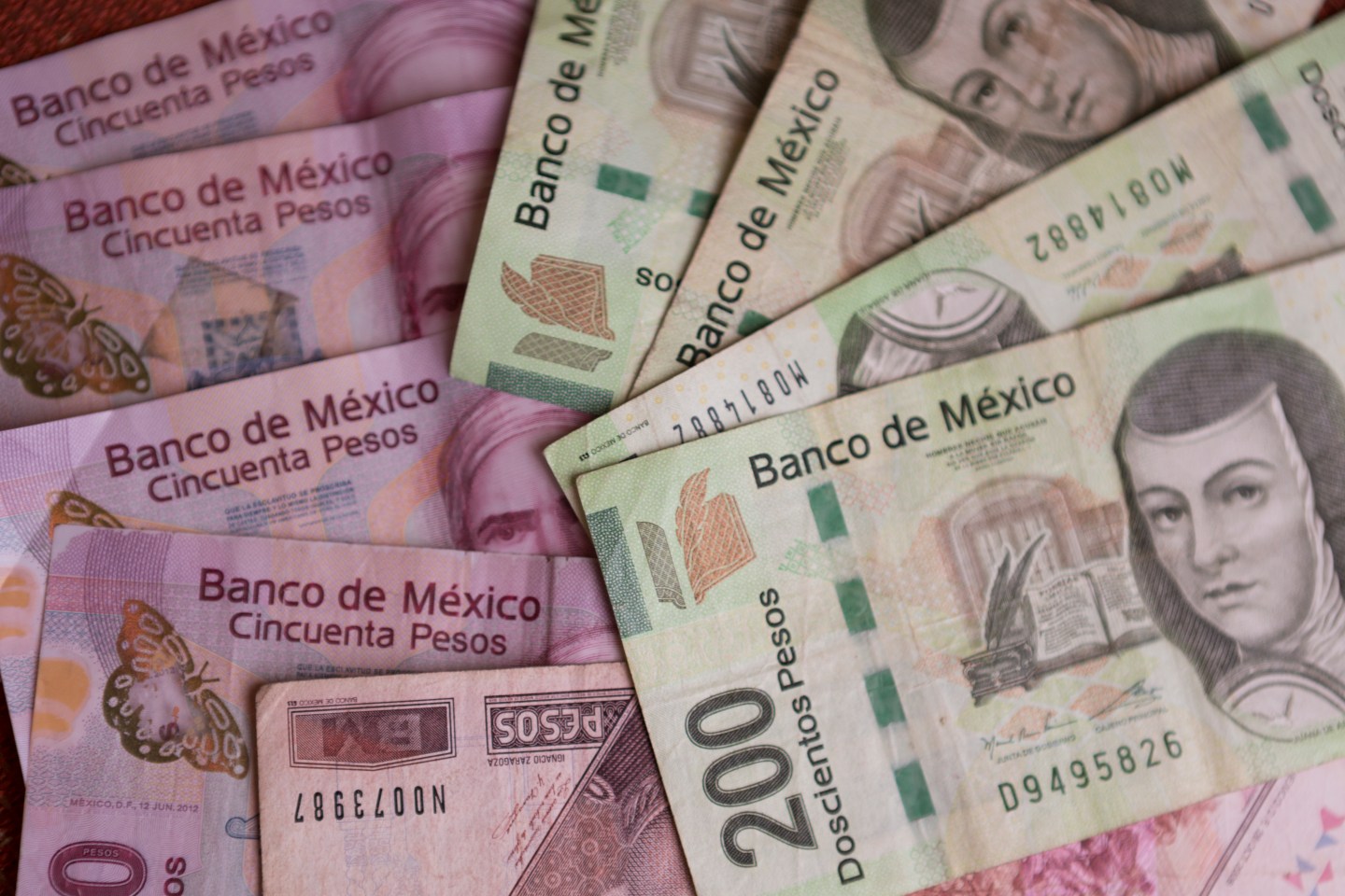 Mexican peso banknotes