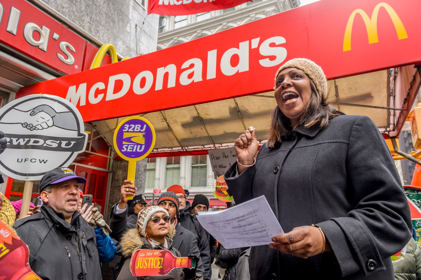 NYC Public Advocate Letitia James during the protest. Days