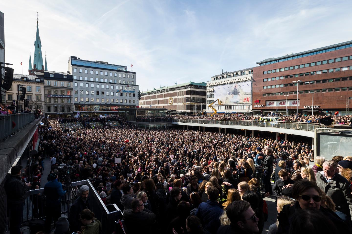 Tributes And Vigil For Victims Of Stockholm Truck Attack