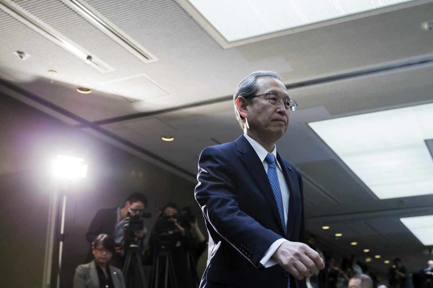 Toshiba Corp. News Conference As The Company Reports Delayed Earnings Results