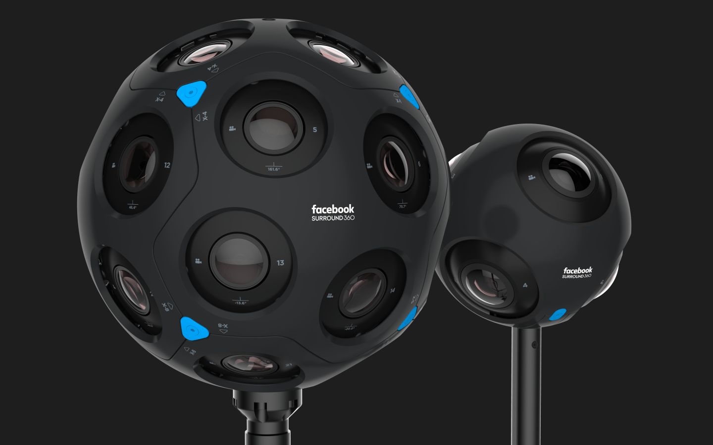 Facebook's two new 360-degree cameras.