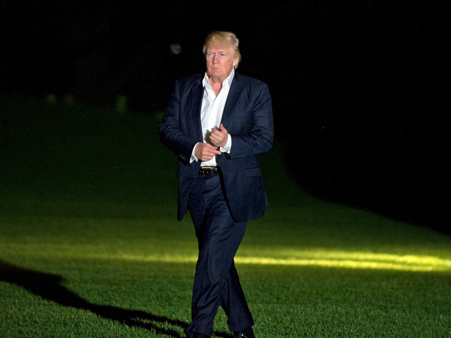 Donald Trump on Sunday returning to Washington, DC. from a weekend trip to the Trump National Golf Club in Bedminster, N.J. The President said his support for historically black colleges and universities is "unwavering."