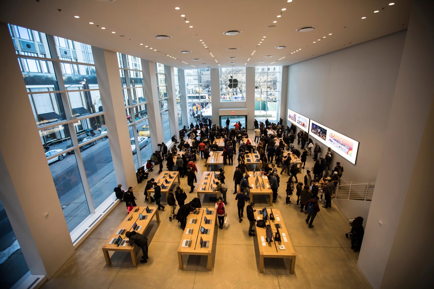 View of an Apple Store in New York