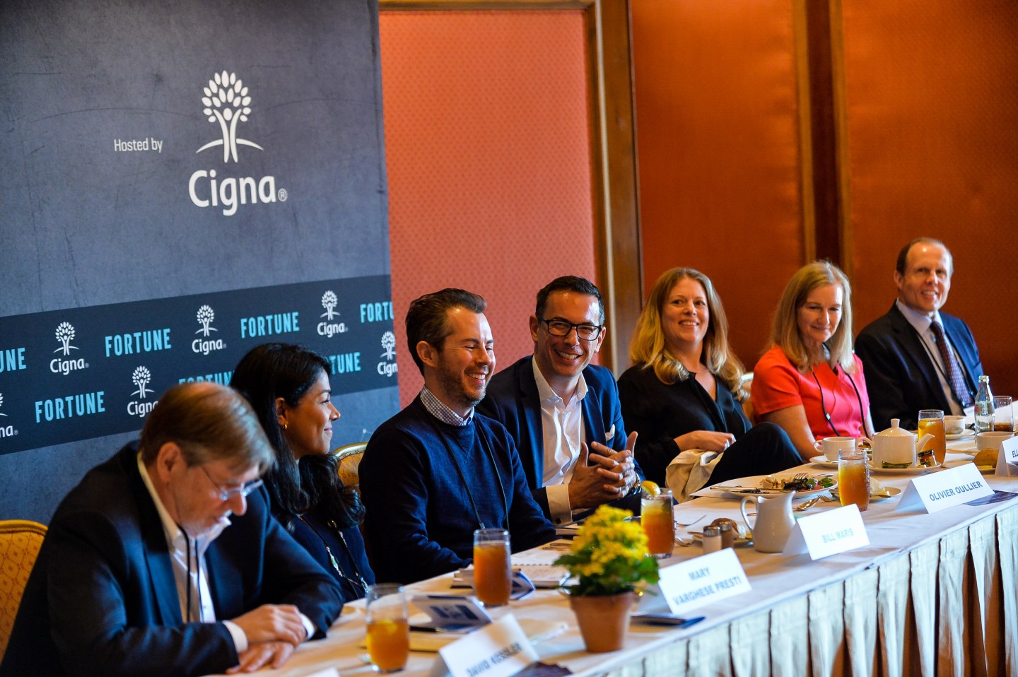 Bill Maris (third from left) and Elli Kaplan (third from right) at Fortune's Brainstorm Health conference in San Diego Wednesday