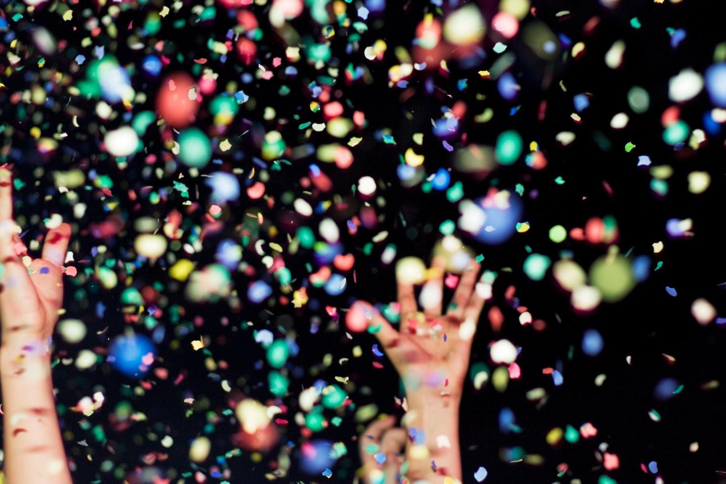 Confetti in the air