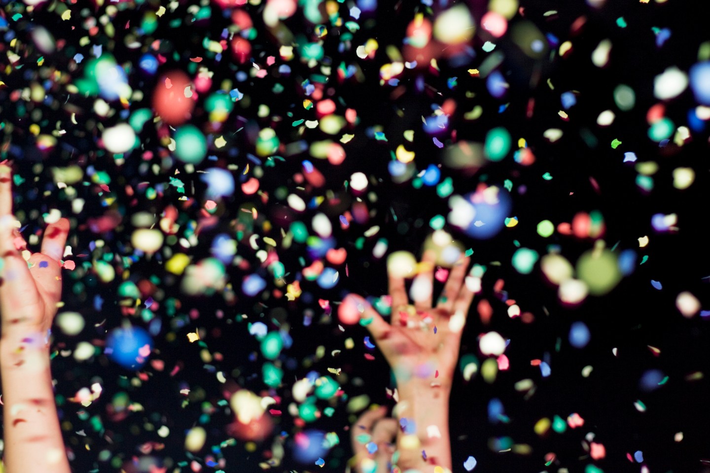 Confetti in the air