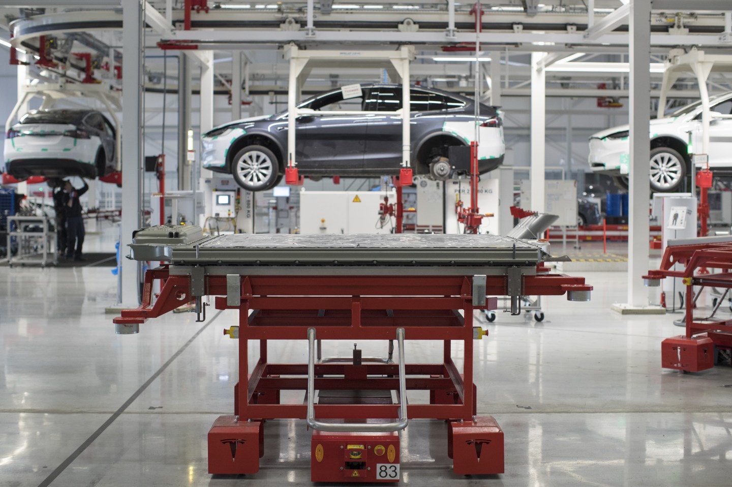 Tesla Model X SUV Assembly Inside A Tesla Motors Inc. Factory