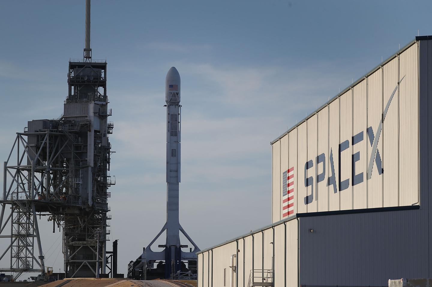 SpaceX Prepares To Launch A Falcon 9 Rocket