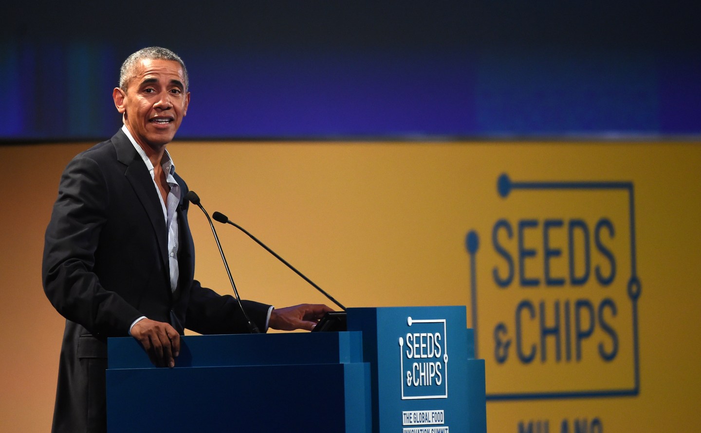 Barack Obama Attends 'Seeds&Chips' In Milan