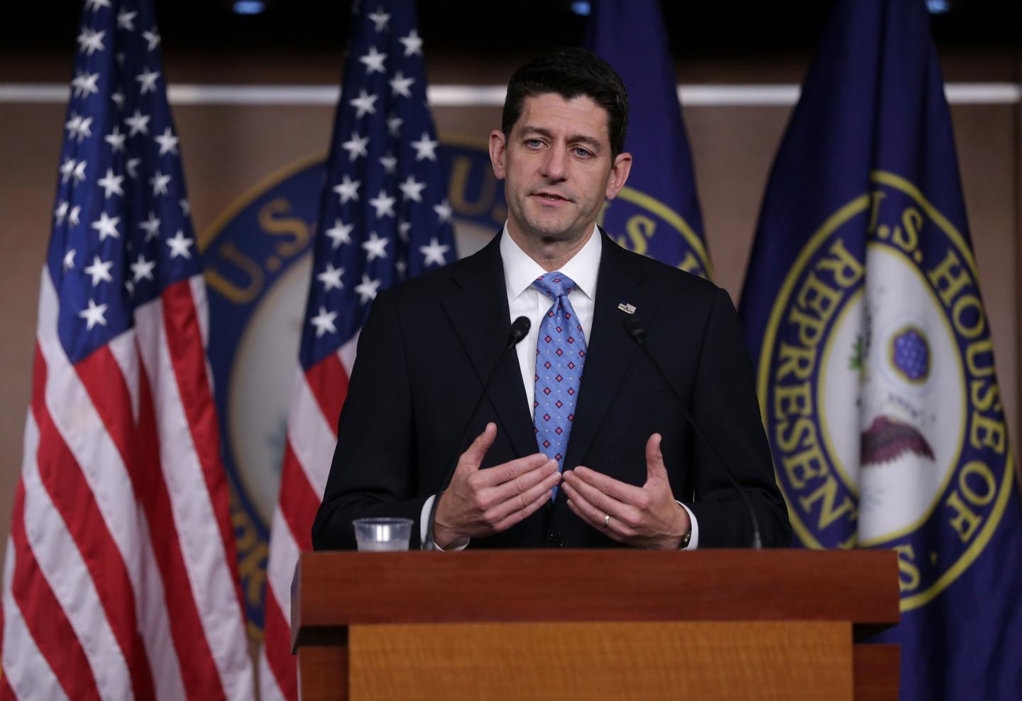 House Speaker Paul Ryan Holds Weekly Press Briefing At The Capitol