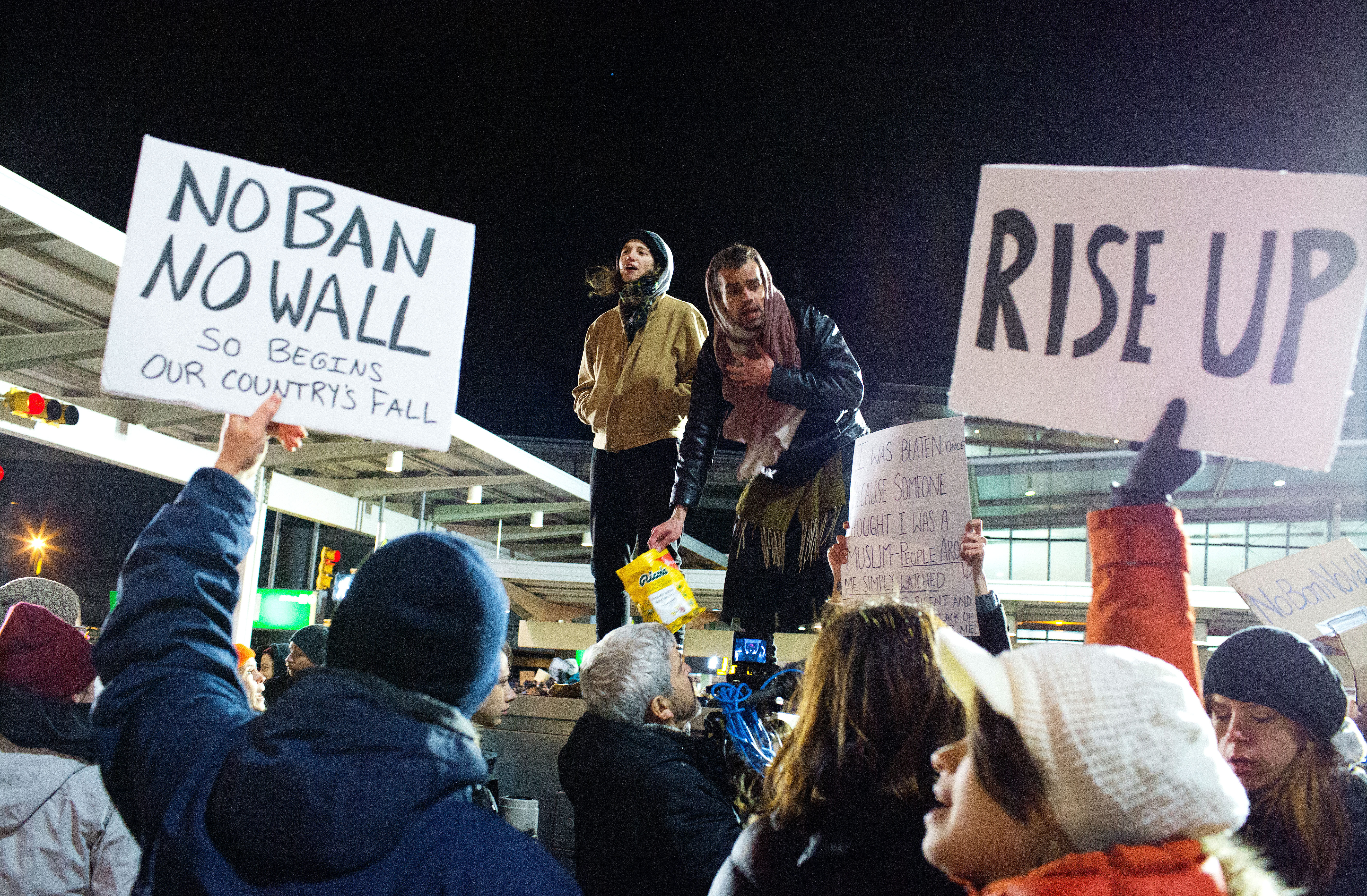 Demonstration Against Trump's Travel Ban At JFK