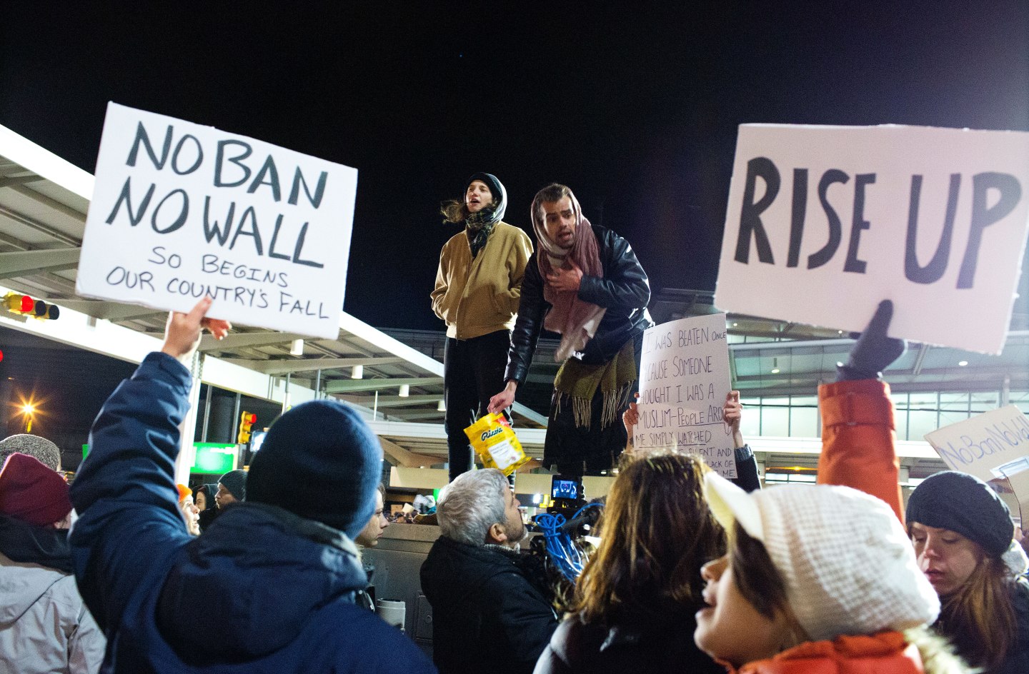 Demonstration Against Trump's Travel Ban At JFK