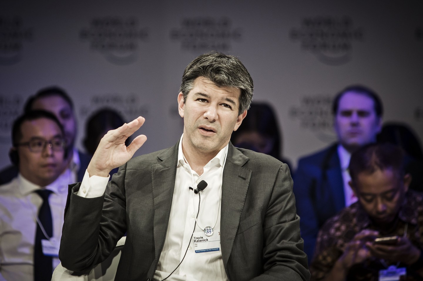 Billionaire Travis Kalanick, chief executive officer of Uber Technologies Inc., speaks during a session at the World Economic Forum in Tianjin, China, on Monday, June 27, 2016.