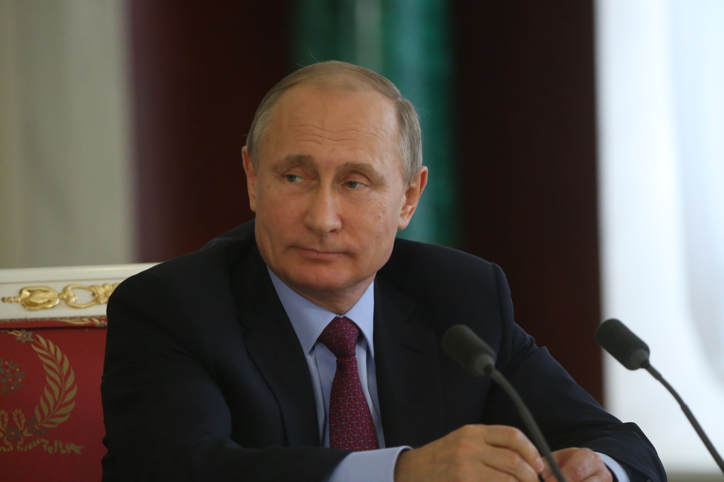 Russian President Vladimir Putin Receives Brazilian President Michel Temer At The Kremlin