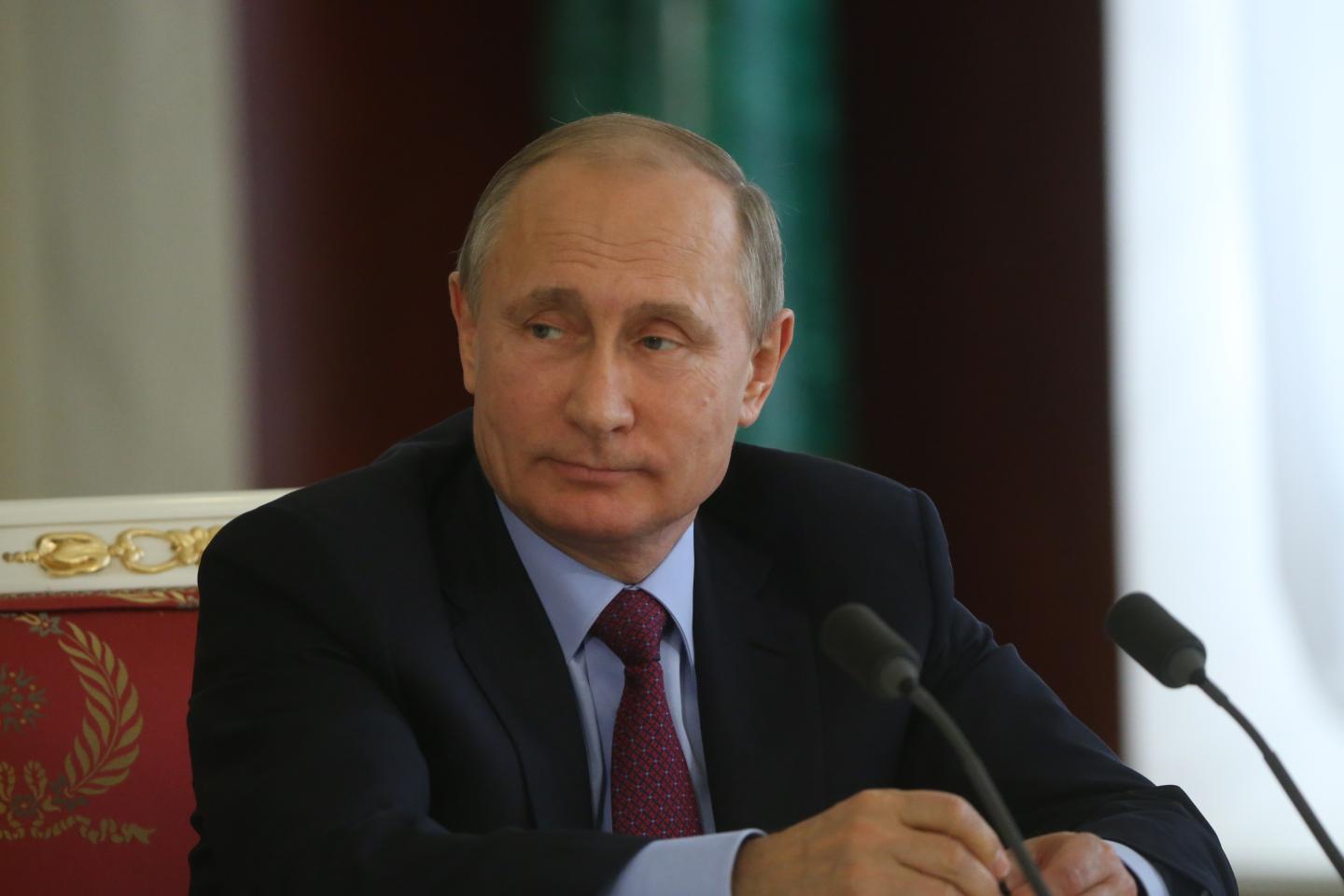 Russian President Vladimir Putin Receives Brazilian President Michel Temer At The Kremlin