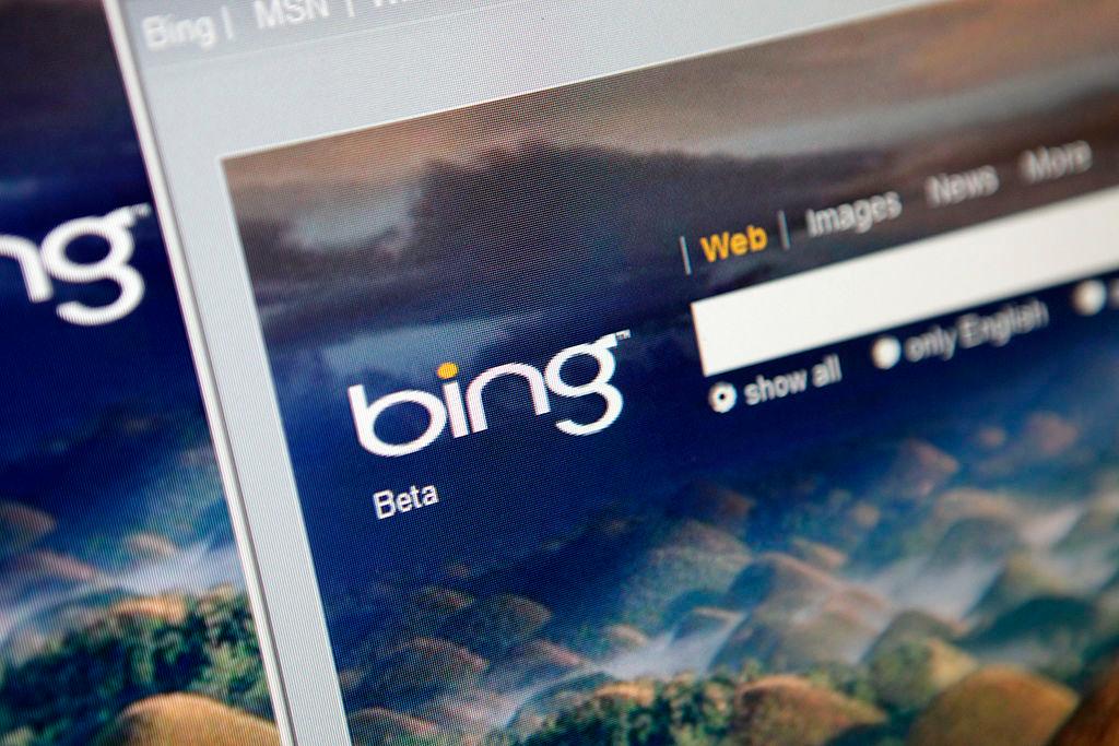 Microsoft Corp.'s Bing search engine is displayed for a phot