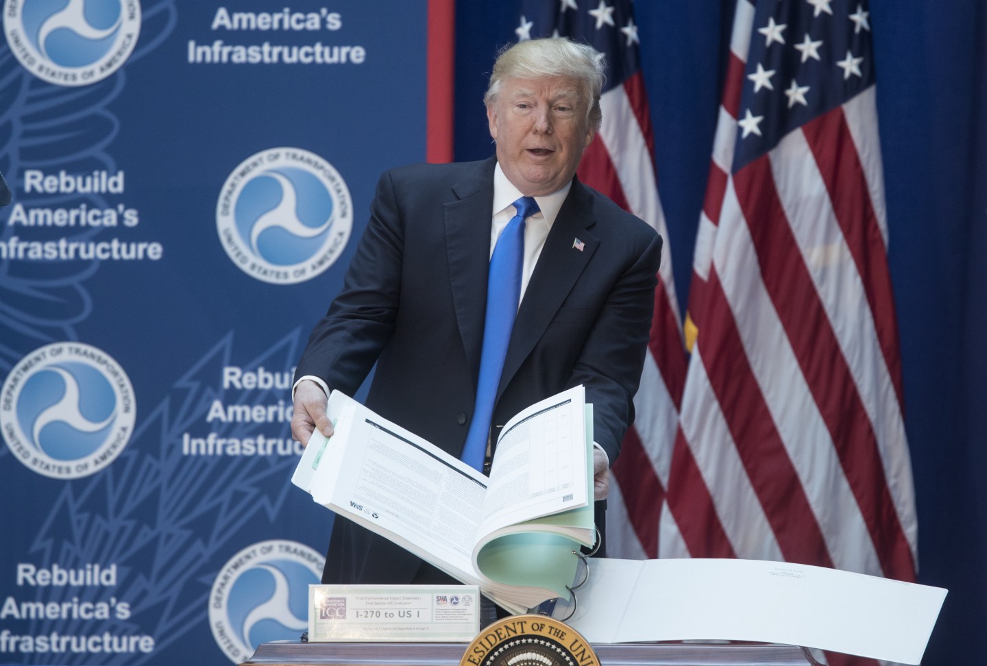 President Trump Speaks At The Department Of Transportation