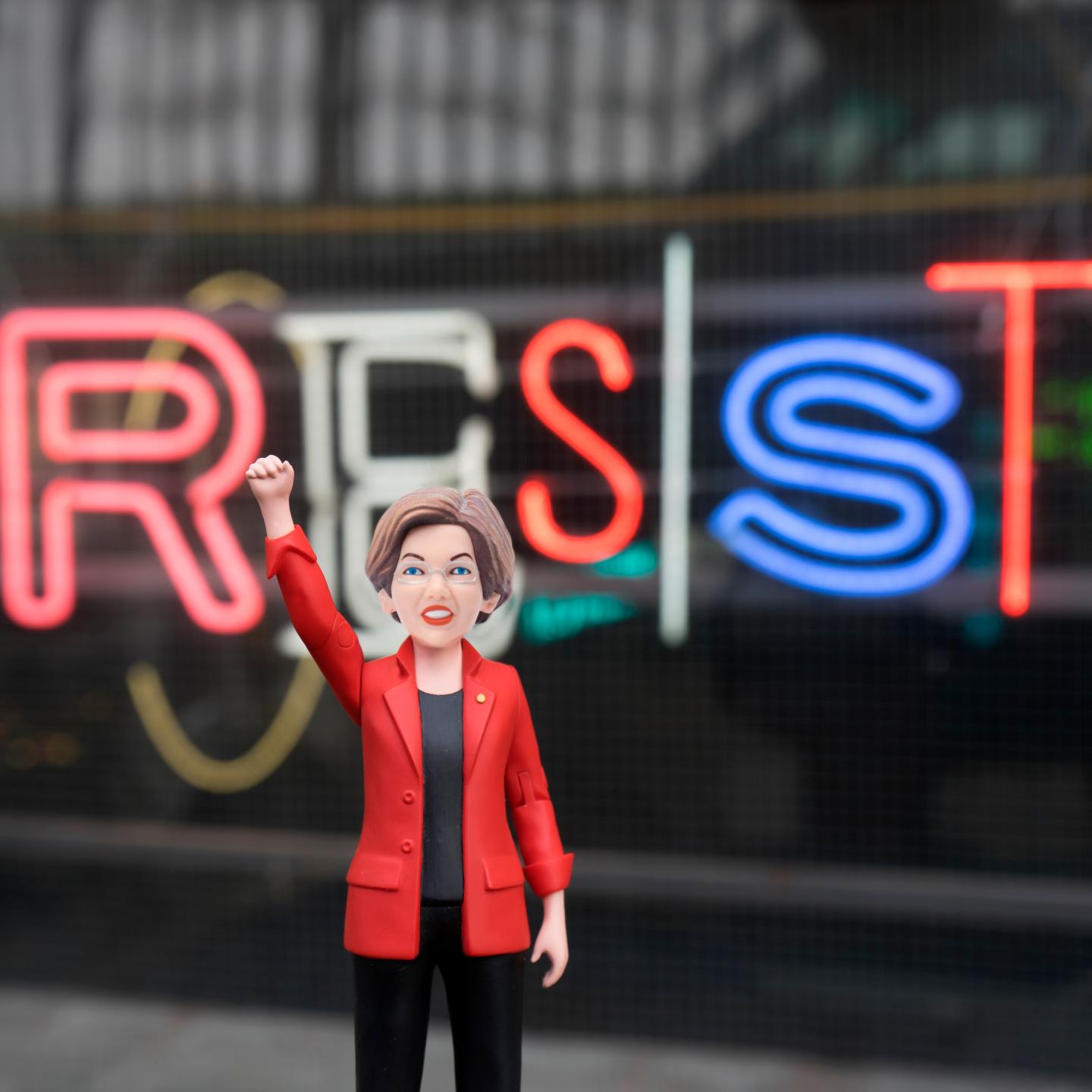 The Sen. Elizabeth Warren action figure.