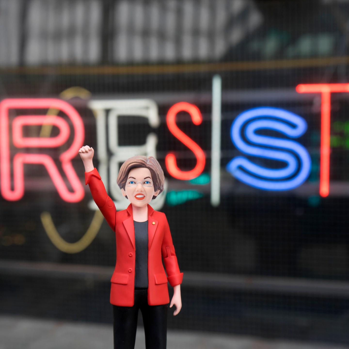 The Sen. Elizabeth Warren action figure.