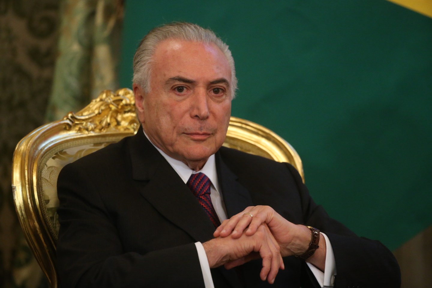 Russian President Vladimir Putin Receives Brazilian President Michel Temer At The Kremlin