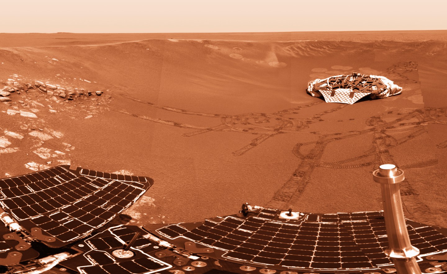 Mars Exploration Rover Opportunity's Solar Panels and Landing Platform, Mars