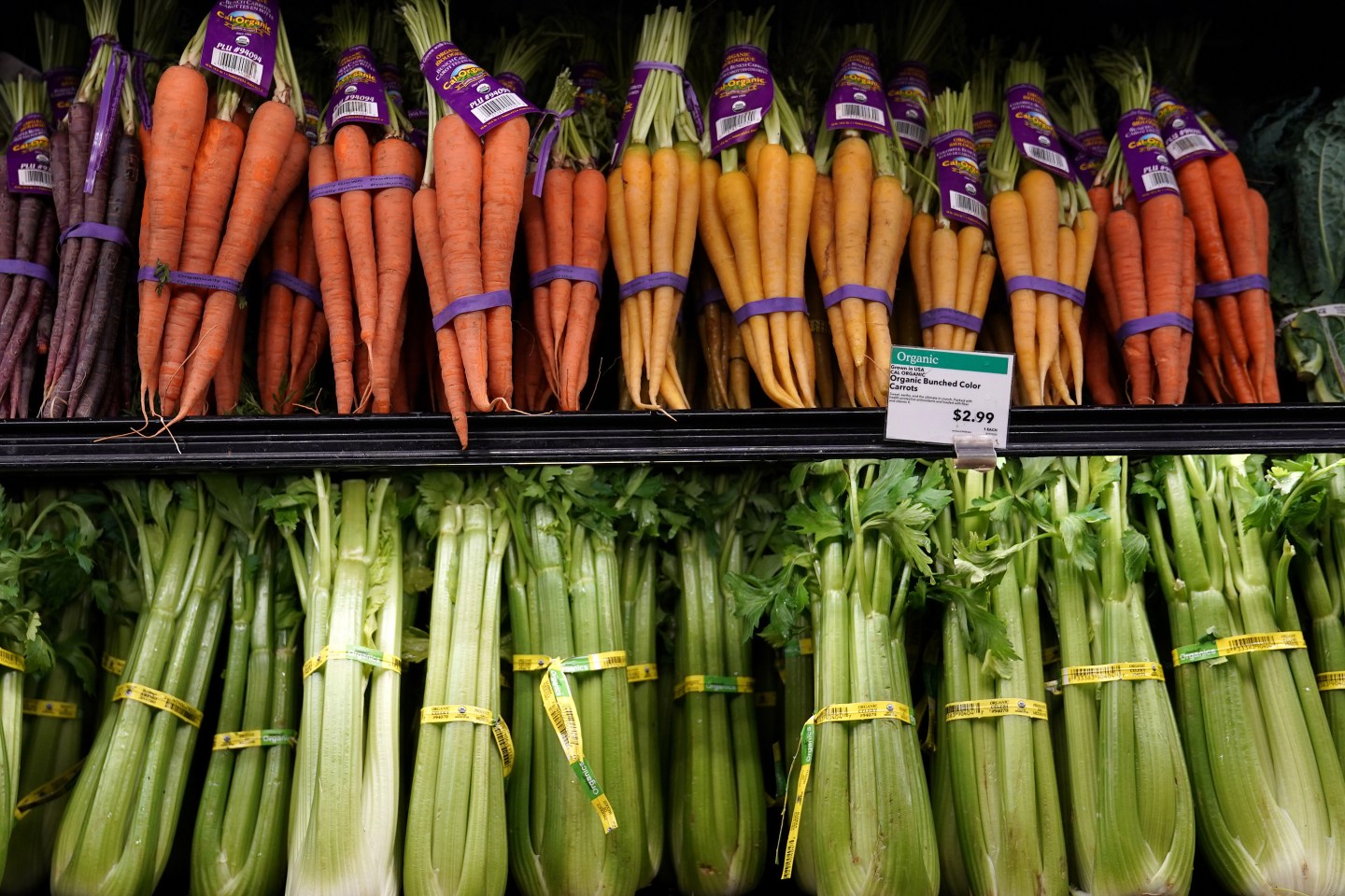 Vegetables for sale are pictured inside a Whole Foods Market in the Manhattan borough of New York City