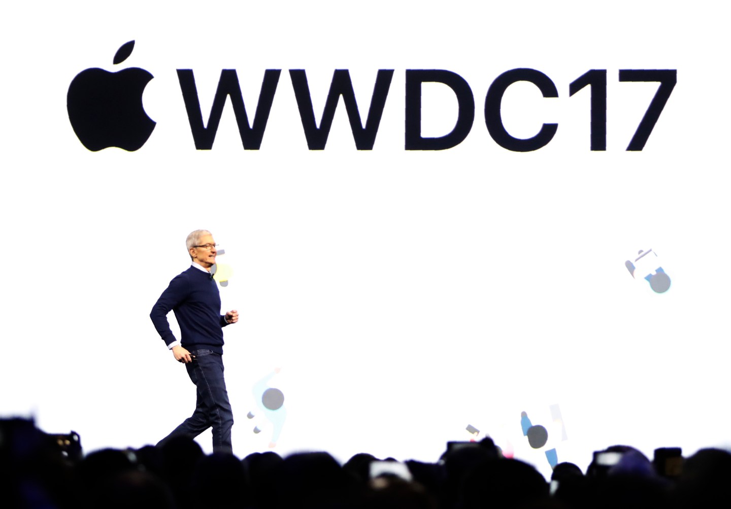 Tim Cook speaks during Apple's annual developer conference in San Jose