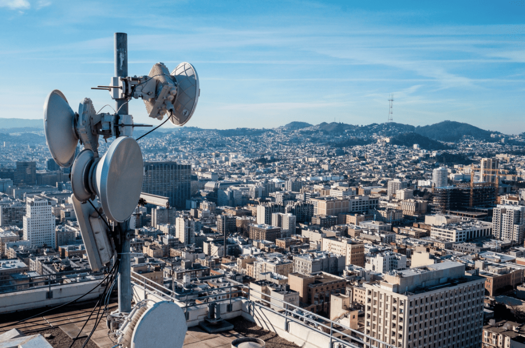 A wireless antenna from Internet service provider Webpass.