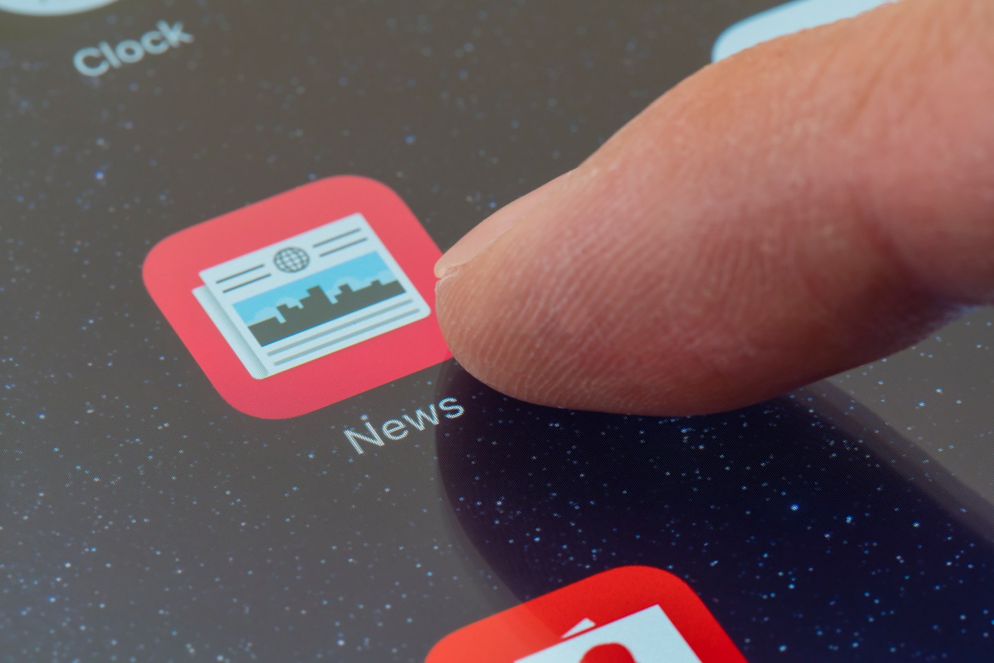 Clicking the News app icon on an iPhone