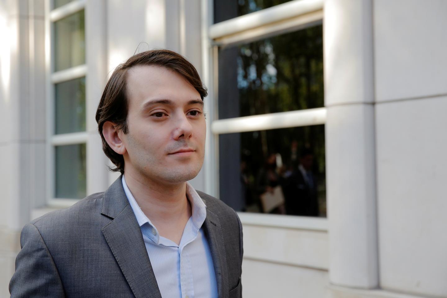 Martin Shkreli, former chief executive officer of Turing Pharmaceuticals and KaloBios Pharmaceuticals Inc, departs after a hearing at U.S. Federal Court in Brooklyn, New York