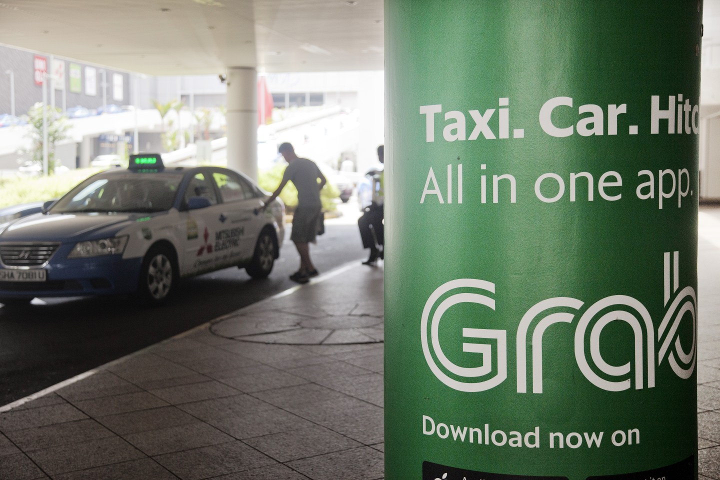 An ad for GrabTaxi, operated by Grab.