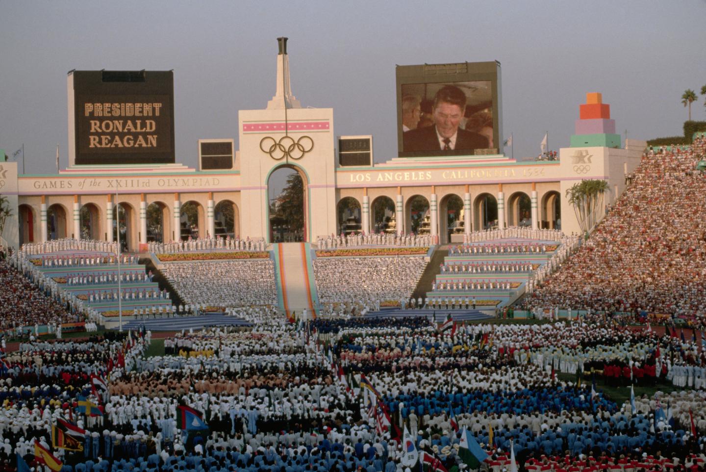 Ronald Reagan Speaks at Olympic Opening Ceremony